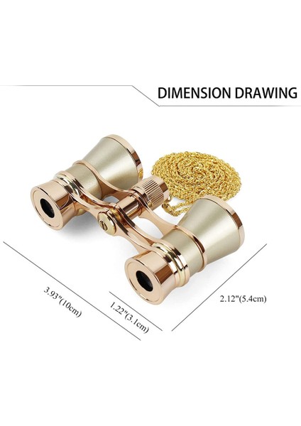 1 Adet Opera Gözlükleri Dürbünleri Tiyatro Gözlükleri Mini Dürbün Kompakt Zincirli Şampanya Altın 3x25 Cm (Yurt Dışından) fırsatları