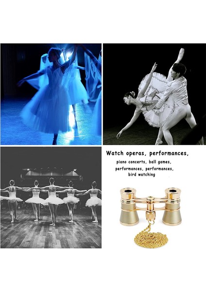 1 Adet Opera Gözlükleri Dürbünleri Tiyatro Gözlükleri Mini Dürbün Kompakt Zincirli Şampanya Altın 3x25 Cm (Yurt Dışından) indirimleri