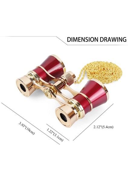 1 Adet Opera Gözlük Dürbünleri Tiyatro Gözlükleri Mini Dürbün Kompakt Kırmızı Zincirli 3x25 Cm (Yurt Dışından) fırsatları