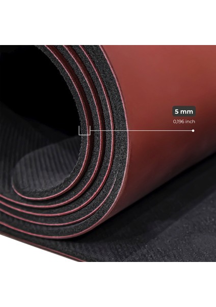 Hizalamalı 5mm Kaydırmaz Doğal Kauçuk Yoga Matı Pilates Mat 183 X 68 cm