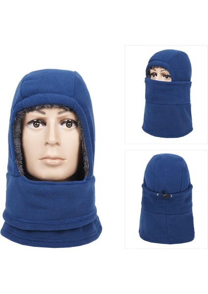Maskeli Kışlık Rüzgar Geçirmez Şapka (Mavi) (Yurt Dışından)
