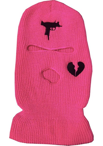 Işlemeli Kayak Maskesi (Pembe 56-58 Cm) (Yurt Dışından)