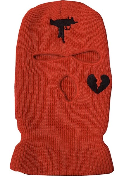 Işlemeli Kayak Maskesi (Kırmızı 56-58 Cm) (Yurt Dışından)