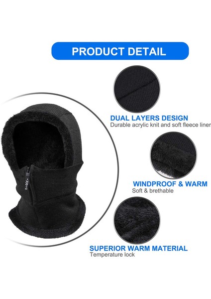 Kışlık Sıcak Tutan Şapka (Siyah) (Yurt Dışından) fırsatları