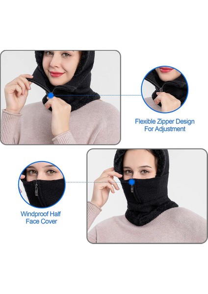 Kışlık Sıcak Tutan Şapka (Siyah) (Yurt Dışından) indirimleri