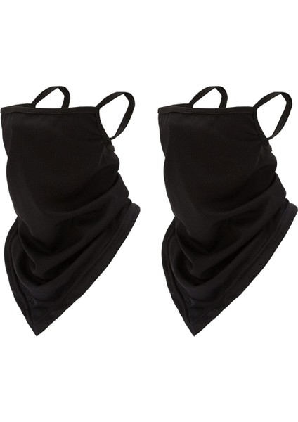 2x Boyun Ve Yüz İçin Üçgen Maskeler (Siyah) (Yurt Dışından)