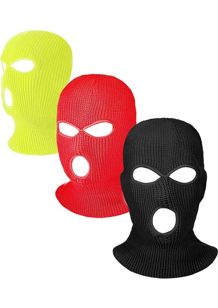 3 Adet Rüzgar Geçirmez Şapka (Sarı+Kırmızı+Siyah) (Yurt Dışından)