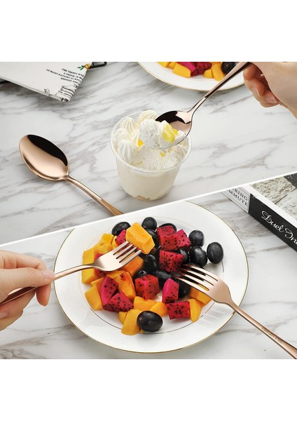 20 Adet Paslanmaz Çelik Ayna Çatal Bıçak Seti 4 Kişilik Pembe Altın (Yurt Dışından) indirimleri