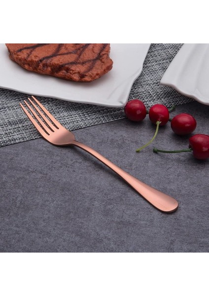 40 Adet Paslanmaz Çelik Ayna Çatal Bıçak Seti 8 Kişilik (Parlak Gül Altın) (Yurt Dışından) indirimleri