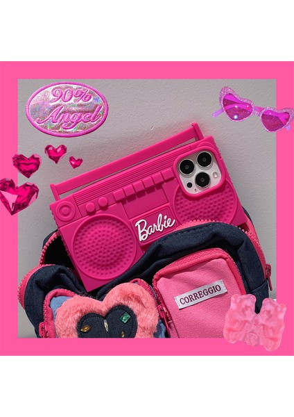 Barbie Hoparlör iPhone 14 Kabuk Kawaii Karikatür Anime Telefon Kılıfı Yaratıcı Silikon Yumuşak Koruyucu Kılıf Smartphone Aksesuar (Yurt Dışından) modelleri