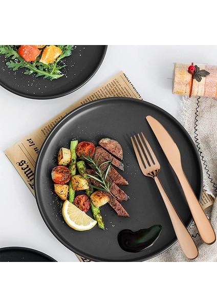 30 Adet Paslanmaz Çelik Ayna Cilalı 6 Kişilik Çatal Bıçak Seti (Pembe Altın) (Yurt Dışından) indirimleri