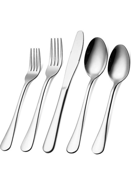 60pcs Paslanmaz Çelik Mutfak Yemek Sofra Seti (Parlak Gümüş) (Yurt Dışından)