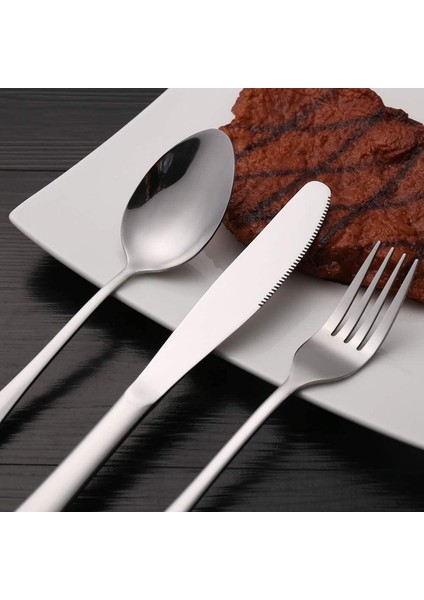 60pcs Paslanmaz Çelik Mutfak Yemek Sofra Seti (Parlak Gümüş) (Yurt Dışından) indirimleri