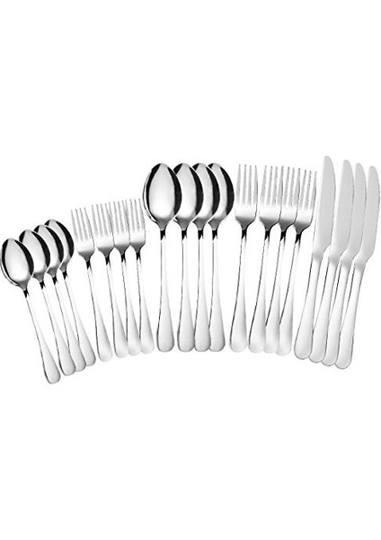 30pcs Paslanmaz Çelik Mutfak Yemek Sofra Seti (Parlak Gümüş) (Yurt Dışından)