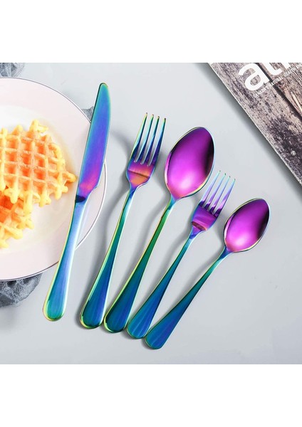 3 Kişilik 15 Adet Paslanmaz Çelik Çatal Bıçak Seti (Gökkuşağı) (Yurt Dışından) fiyatları
