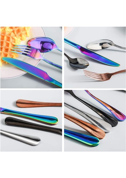 3 Kişilik 15 Adet Paslanmaz Çelik Çatal Bıçak Seti (Gökkuşağı) (Yurt Dışından) indirimleri