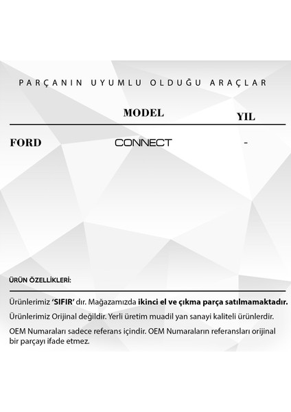 Ford Connect Için Yan Orta Sürgülü Kapı Tamir Dişlisi