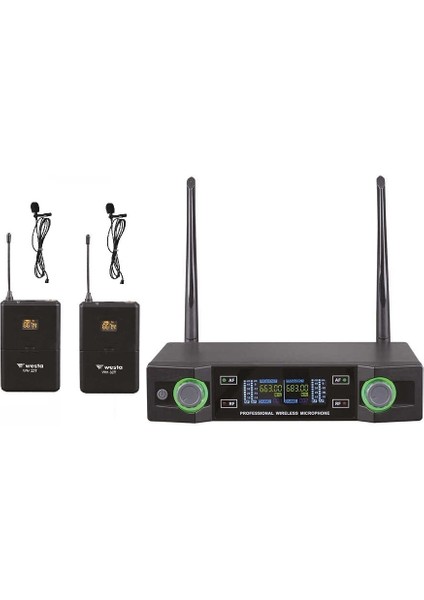 WM-325 Yaka + Yaka Iki Kanal Uhf Telsiz Mikrofon
