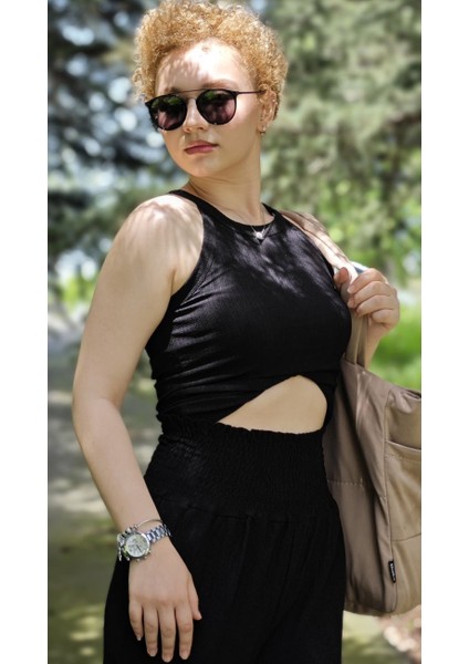 Halter Yaka Kolsuz Bluz Alt Bol Paça Pantolon Bürümcük Kumaş Takım fiyatları