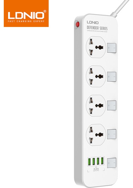 Lidenor Bağımsız Evrensel Soket 4usb Çoklu Fonksiyonlu Elektrik Soketi Avrupa ve Amerikan Standart Soket Terminal Bloğuna Eklenti (Yurt Dışından)