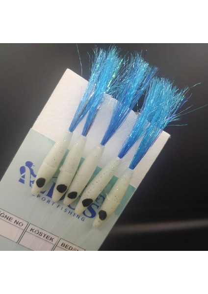 Silikonlu Çapari, Çinekop, Palamut Çaparisi, şeffaf mavi (3 Ad)