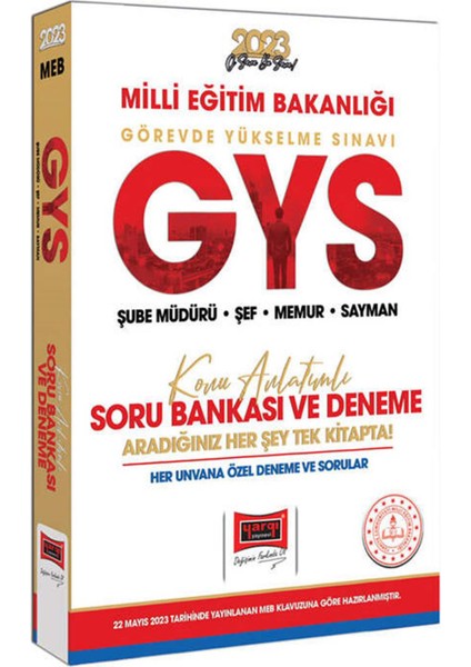 2023 MEB GYS Tüm UnvanlIçin Şube Müdürü Şef Memur Sayman Konu Anlatımlı Soru Bankası ve Deneme