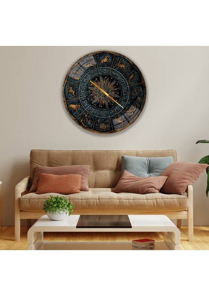 Burçlar Cam Saat - 60 cm