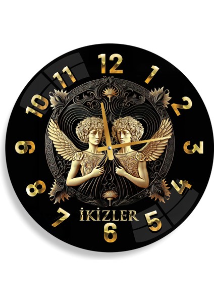Ikizler Burcu Cam Saat - 40 cm