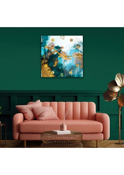 Renkli Mermer Cam Saat - 40 cm fiyatları