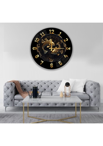 Balık Burcu Cam Saat - 60 cm fırsatları