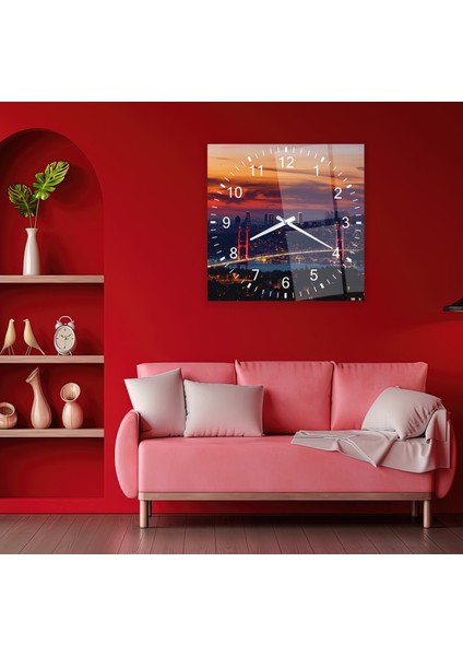 Boğaziçi Köprüsü Cam Saat - 60 cm modelleri