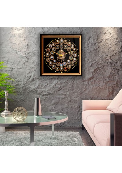 Osmanlı Padişahları Cam Saat - 60 cm