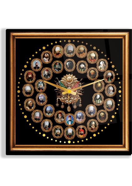 Osmanlı Padişahları Cam Saat - 60 cm fiyatları