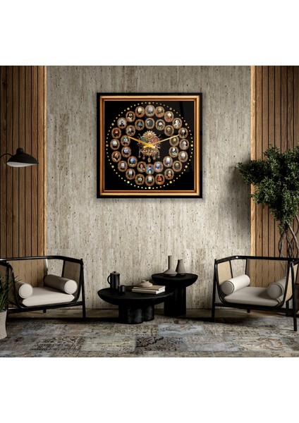 Osmanlı Padişahları Cam Saat - 60 cm modelleri