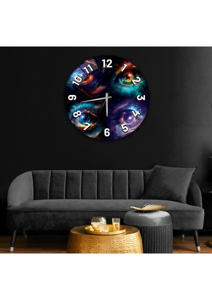 Renkli Gözler Cam Saat - 40 cm fiyatları