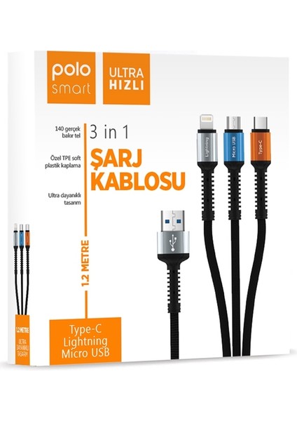 Anahtarlıkşarj Kablosu3 Lü