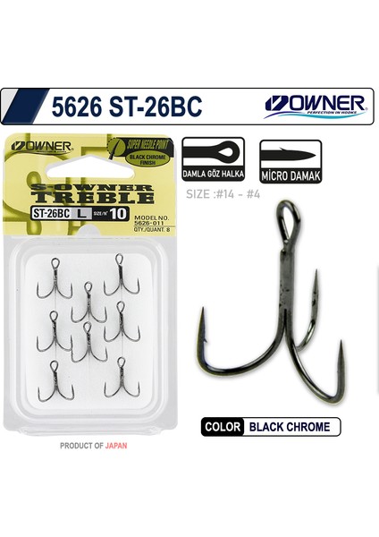 5626 St-26 Black Chrome Çarpma Iğne