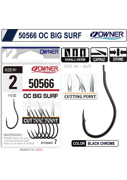 50566 Cut Big Surf Gun Black Iğne