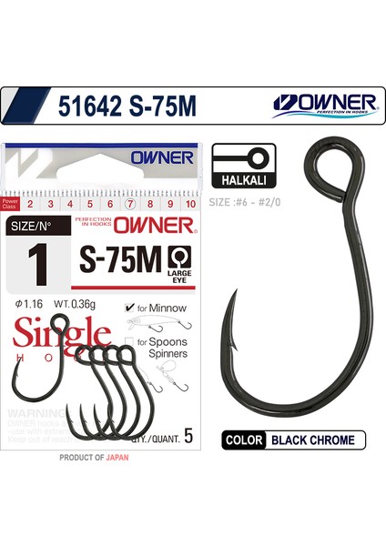 51642 S-75M Black Chrome Iğne