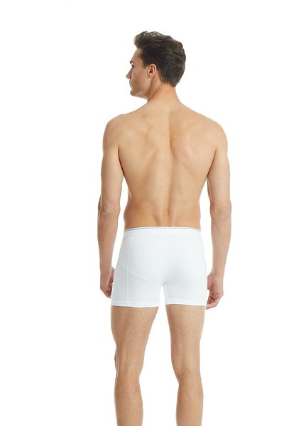 Erkek Beyaz Pamuklu Boxer 9233