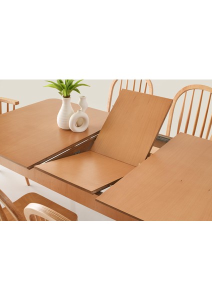 Zeta Kırlangıç Ağaç Açılır Yemek Masa Sandalye Takımı 90X145CM fiyatları