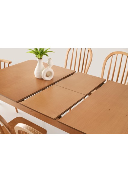 Zeta Kırlangıç Ağaç Açılır Yemek Masa Sandalye Takımı 90X145CM modelleri