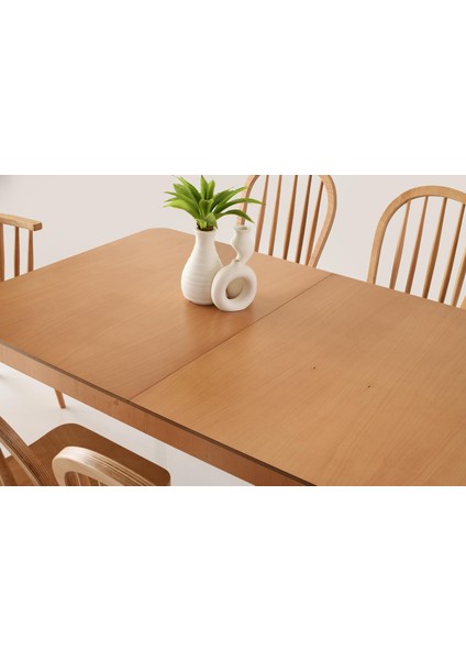 Zeta Kırlangıç Ağaç Açılır Yemek Masa Sandalye Takımı 90X145CM fırsatları