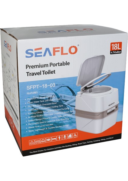 Seaflo Portatif Tuvalet 18 Litre -Taşınabilir Tuvalet, Seyyar Wc SR09724