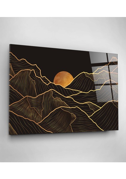 Gold Dolunay Cam Tablo, Dekoratif Cam Tablo fiyatları