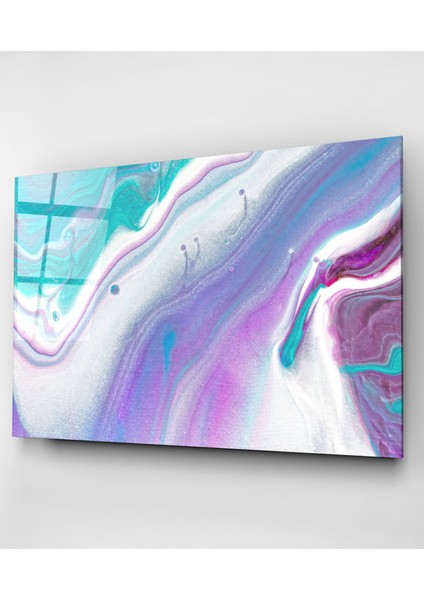 Mor ve Yeşil Uyumu Cam Tablo, Dekoratif Cam Tablo fırsatları