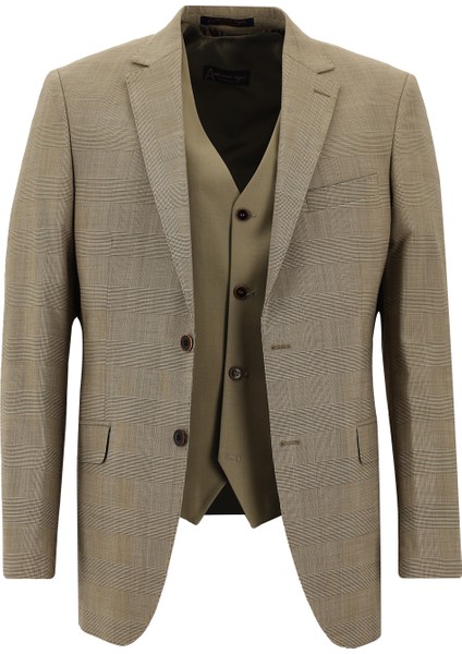 Regular Fit Yünlü Kombinli Yelekli Takım Elbise fiyatları