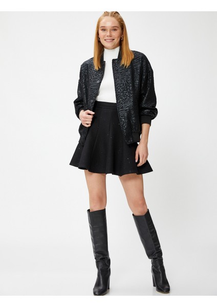 Mini Kloş Etek Payet Detaylı