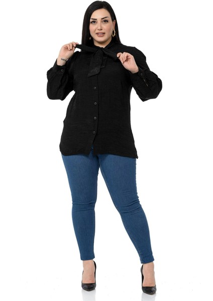 Büyük Beden Siyah Gömlek