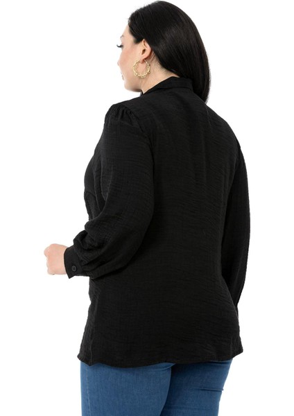 Büyük Beden Siyah Gömlek modelleri